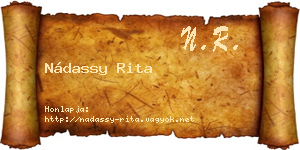 Nádassy Rita névjegykártya