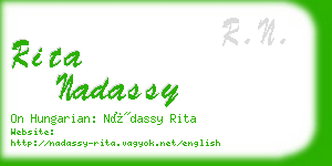 rita nadassy business card